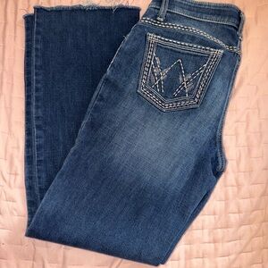 Wrangler Blue Denim bootcut Jeans with Embroidered Pocket